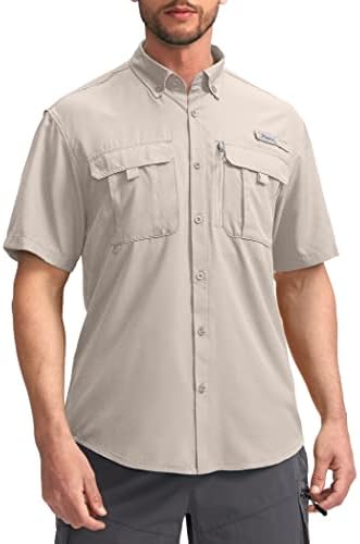 חולצות דיג לגברים של פודולה חולצות נסיעות שרוול קצר חולצות קיץ כפתור למטה חולצות לגברים UPF50+ עם כיסי