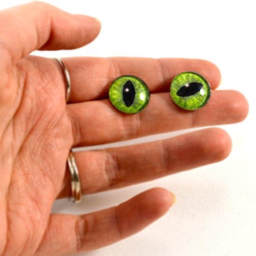 16 ממ זכוכית עיניים חתול ירוק או דרקון עיני דרקון לקבוצ'ונים לפנטזיה בובה פסלים פסלים או תכשיטים מייצרים