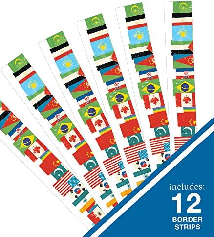 קרסון דלוסה כל הם בברכה דגלים של העולם לוח מודעות גבולות, 36 רגליים של מסולסל עולם דגלי כיתה גבולות עבור