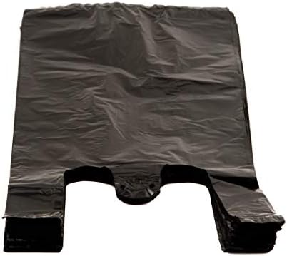 שקיות חולצה שחורות מפלסטיק פלסטיק 3000CT, 1/10 שקיות קניות, שקיות מכולת, שקיות פולי, רב-שימושיות, גודל