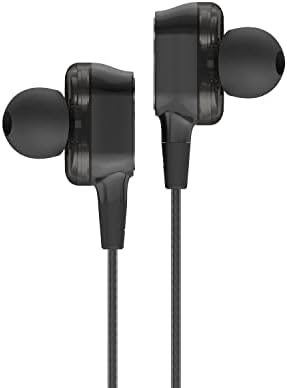 WSNDD מנהלי התקנים דינמיים כפולים קווית אוזניים באוזניים, אוזניות בס סטריאו עם מיקרופון, מבודדת רעש אוזניות