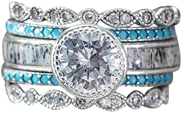2023 סט טבעת יהלום חדש לנשים תכשיטי אופנה אביזרים פופולריים להקת טבעת