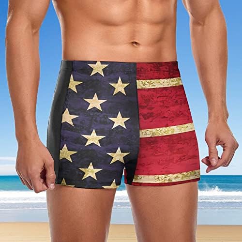 מכנסיים קצרים לחוף לגברים הדפסת יום עצמאות מגברים דפוס אופנה קיץ פנאי דפוס דיגיטלי חם עם 5 שחייה