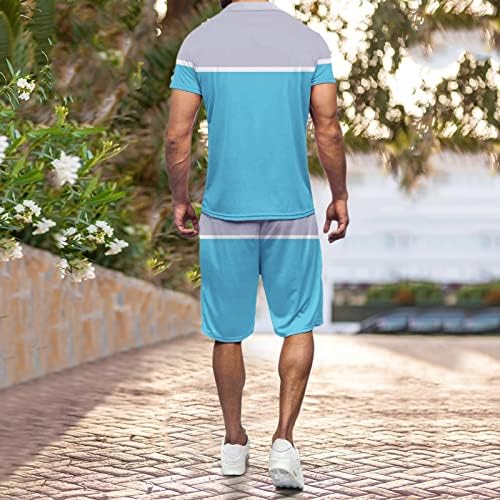 BMISEGM חולצות T גדולות בקיץ לגברים Mens Mens אופנה חולצה עם שרוול קצר ומכנסיים קצרים סט קיץ 2 חתיכה