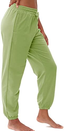 מכנסי טרנינג של Flyearth לנשים סינץ 'טרקלין תחתון נוח רצים אתלטיים המריצים מכנסיים משיכת מכנסיים עם כיסים