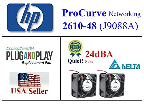 אוהדי החלפה שקטים 2x. תואם ל- HP Procurve 2610-48 מתג רשת- J9088A