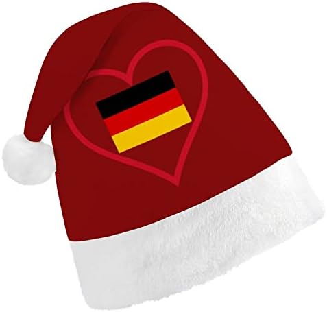 אני אוהב גרמניה אדום לב חג המולד כובע סנטה כובע מצחיק חג המולד כובעי חג מסיבת כובעי עבור נשים / גברים
