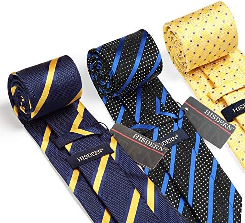 עניבות גברים עניבה ארוכה במיוחד וכיס מרובע סט 63 אינץ ' חבילת עניבה אוסף אריזת מתנה עניבה הרבה 3 יחידות