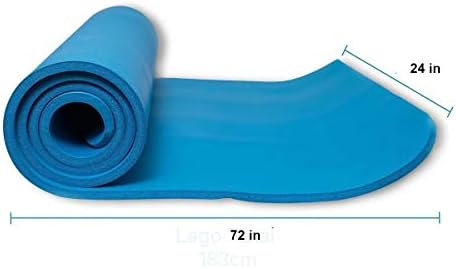 מזרן יוגה קצף ספורט לכל מטרה עם רצועה, קל משקל עם חומר החלקה דו צדדי כחול