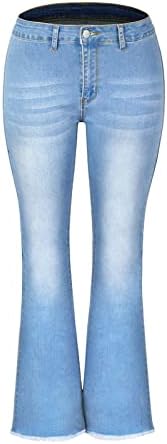 מכנסי ג'ינס בג'ינג'ים למותניים גבוה