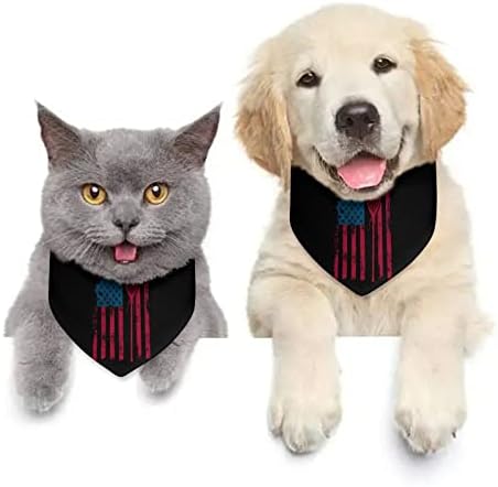 דגל אמריקאי לקרוס כלב בנדנה מתכווננת צווארון חיות מחמד צעיף משולש חמוד משולש לחתולי כלבים