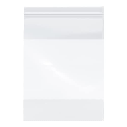 רוכסן פלימור שקיות ניילון משוחזרות עם בלוק לבן, 2 מיל, 9 x 12