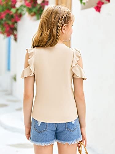מיילידרס ילדים ילדה של צוות צוואר לפרוע לקצץ חולצות לגזור שרוול מוצק צבע חמוד חולצה חולצה סוודר 5-14 שנים