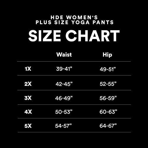 מכנסי יוגה בגודל HDE פלוס גודל מותניים גבוהות עם רגל רחבה
