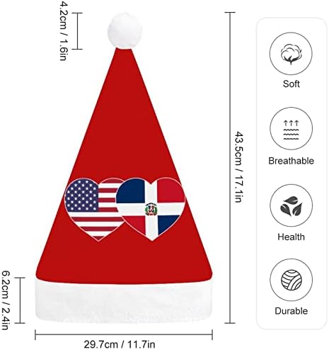 הדומיניקנית אמריקאי דגל חג המולד כובע סנטה כובעי חג המולד עץ קישוטי חג דקור מתנות למבוגרים נשים