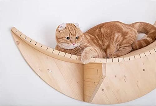 קיר רכוב מוצק עץ חתולי קפיצות פלטפורמת חתולי טיפוס מסגרת חתולי עץ קיר חתולי ריהוט לפרק חתלתול מקפצה