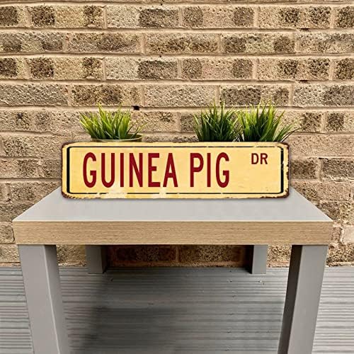 גינאה חזיר דר שלט רחוב חיה בהתאמה אישית של הטקסט שלך במצוקה שלטי פח מסוגננים שלט חובב גינאה שלט לחנות חווה