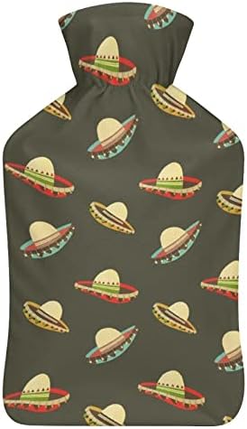 כובע מקסיקני בקבוק מים חמים עם כיסוי רך שקית מים חמים לרגלי יד צוואר כתף חמה יותר