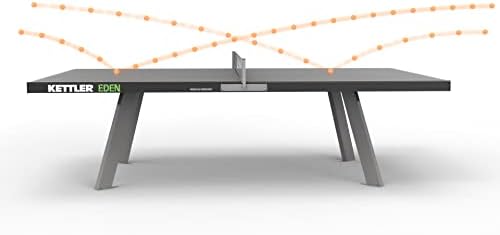 שולחן טניס שולחן חיצוני נייח עמיד בפני קטלר עדן עם רגלי פלדה מגולוונות ומערכת רשת ופוסט קבועה