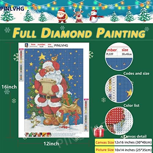 ערכות ציור יהלום לחג המולד של Pinlvhg למבוגרים, 5D ילדים ציור דיגיטלי מתחילים, DIY מלאכת ציור אמנות יהלומים