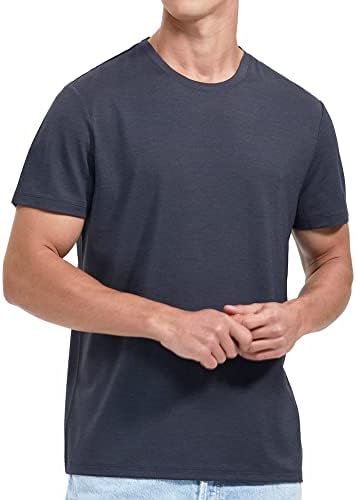 צמר מרינו תערובת חולצה-גברים של עמיד קצר שרוול צמר בסיס שכבה - 150 קל משקל