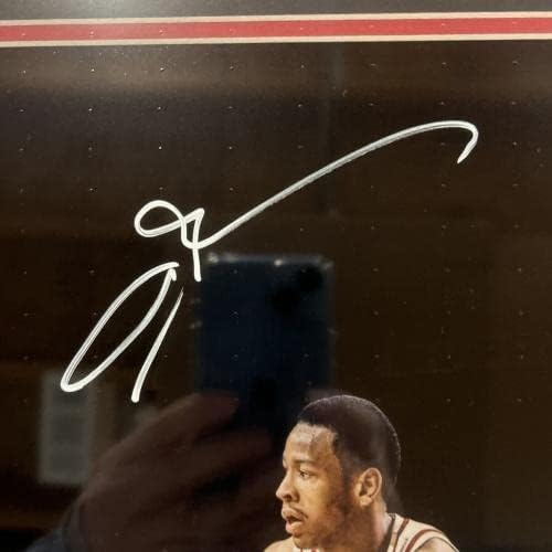 אלן אייברסון חתימה חתמה 76ers 16x20 PSA/DNA ממוסגר - תמונות NBA עם חתימה