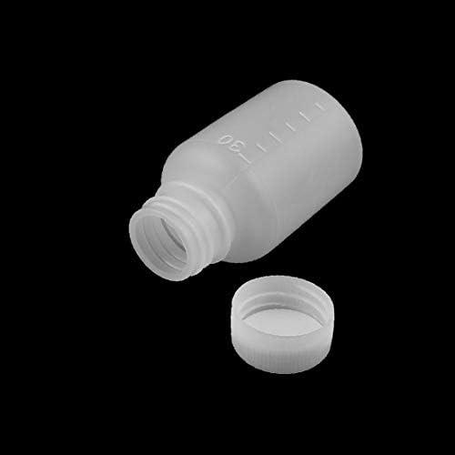 X-DREE 30 מל פלסטיק פה קטן בקבוק בקבוק דגימה איטום רפואה בקבוק לבן (Bottiglia di Plastica di