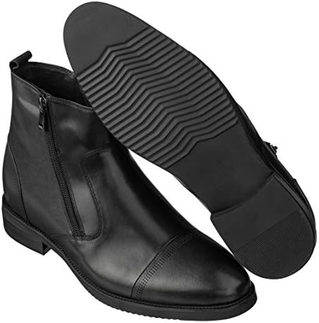 קלטו גברים של בלתי נראה גובה הגדלת מעלית נעליים-פרימיום עור קל רוכסן מגפי-3.2 סנטימטרים גבוה יותר