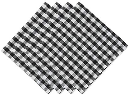 DII GINGHAM CHECK COLLENGOP TABLETOP, שחור, סט מפיות