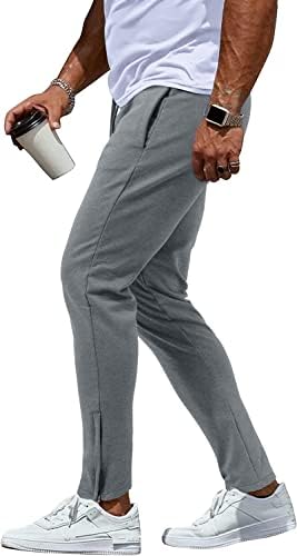 מכנסי ג ' וגינג מחודדים עם מכנסי טרנינג עם רוכסן מזדמנים לגברים של סיקייני