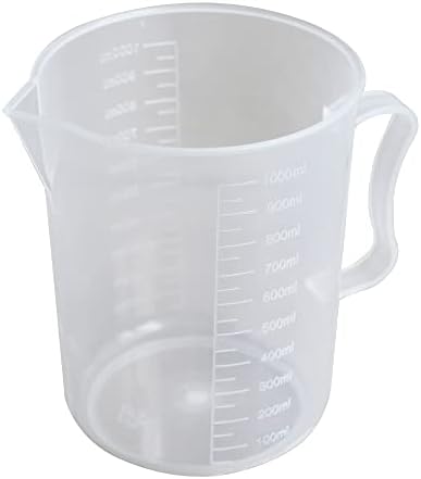 איילינה 1000 מ ל פלסטיק בוגר מעבדה כוס עם ידית, 1 ליטר עמ ' שקוף מעבדה כוס מדידה עם זרבובית לשפוך,
