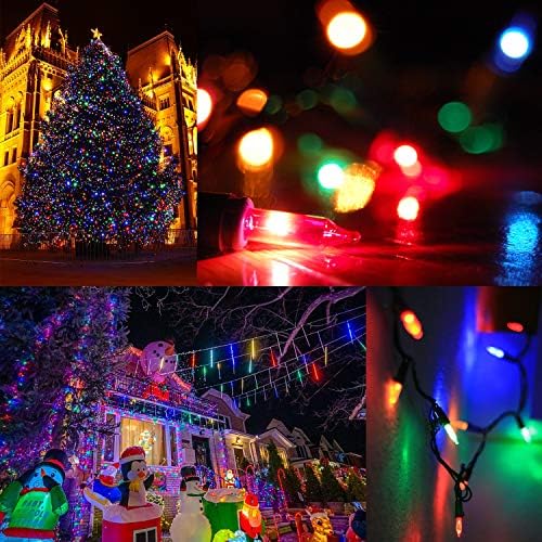 אורות חג המולד, 150 אורות ליבון מיני מחרוזת אור, 120 וולט אורות עץ חג המולד מוסמכים לחג המולד,