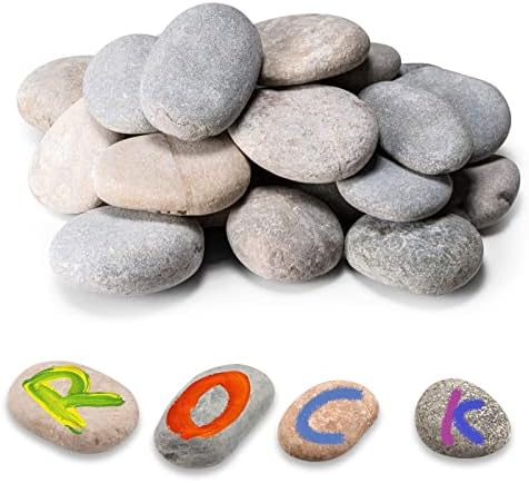 20 יחידות נהר סלעים עבור ציור, 3-5 אינץ נהר סלעים קאפט סלעים עבור אמנויות רב צבע ציור סלעים לילדים פרויקט,