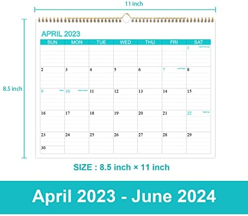 לוח קיר צ 'ריקום 2023-2024 - לוח קיר פועל מאפריל 2023 עד יוני 2024, לוח קיר חודשי 15 עם נייר פרימיום נהדר לבית