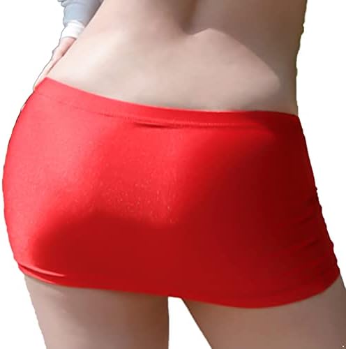 לולודה שמן מבריק גוף גוף עיפרון מיקרו -חצאית קצרה חצאית לבגדי חוף לבגדי חוף