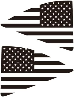 חלון הצד האחורי של חלון ויניל מדבקה תואם לקמארו 2010-2015, מדבקה דגל אמריקאי שחור מט.