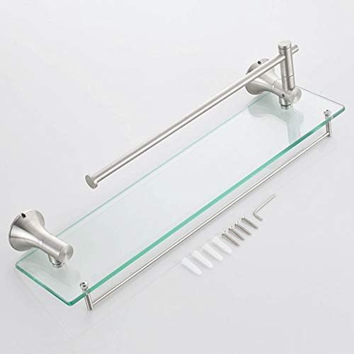מדף אמבטיה של XJJZS - מדף זכוכית אמבטיה מקלחת קאדי אמבטיה קיר נירוסטה קיר קיר גימור