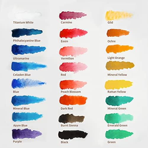 סט צבע צבעי מים של פול רובנס, 12 מל*24 צבעים תוססים עם דיפוזיה מעולה, צינורות צבעי מים עם פיגמנט נהדר, ציוד אמנות