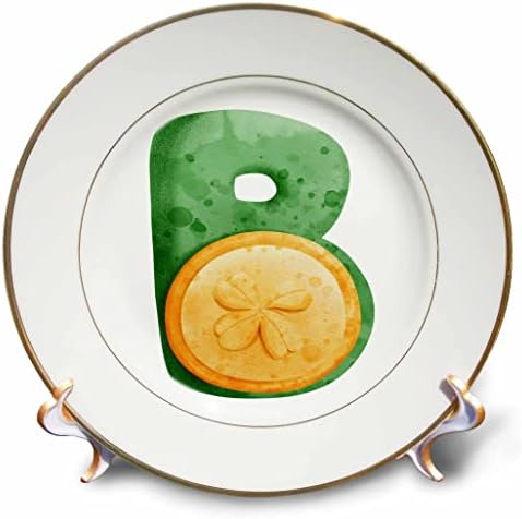 3drose St Patricks Sweets Monogram ראשוני B - צלחות