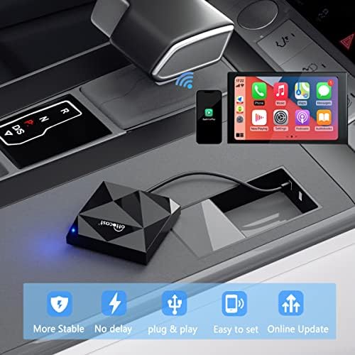 OTTOCAST מתאם CarPlay אלחוטי 2023 - המהיר ביותר של Apple CarPlay מתאם אלחוט
