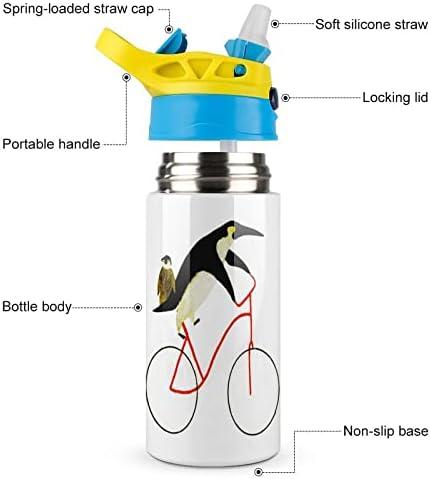 רכיבה על רכיבה על פינגווינים צבעוניים בקבוק מים צבעוני נירוסטה כוסות ספל נסיעות מבודדות בקבוקי ספורט
