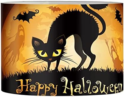 Suhoaziia ליל כל הקדושים שחור חתול שחור עטלף עטלף עטלף מנורת צלל כיסוי עם מסגרת מתכת, גווני מנורת