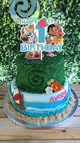 בייבי מו-אנה 1 עוגת יום הולדת טופר, שמח 1 עוגת יום הולדת טופר עבור מו-אנה מסיבת יום הולדת קישוטים, בנים