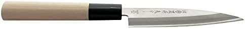 סכין דבה קטנה של קאקוסי סקי צובאזו להב 3.9 אינץ ' וסט בד ציור יפני, סכין שף יפנית לדגים ובשר, להב נירוסטה