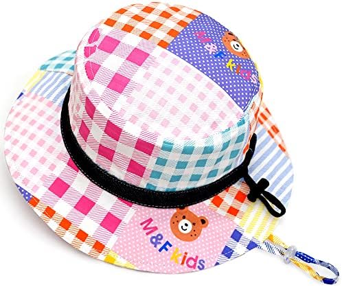 כובע שמש תינוק מתכוונן ילד ילד ילדה כובעי קיץ עם רצועת סנטר 50+ כותנה מודפסת UPF