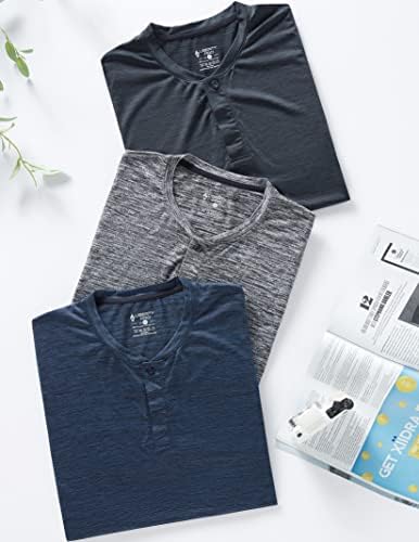 3 חבילה: חולצות פולו לגברים, עסקים מזדמנים של גולף הנלי לחולצות לגברים, שרוול קצר ללא צווארון טשירטים אתלטים