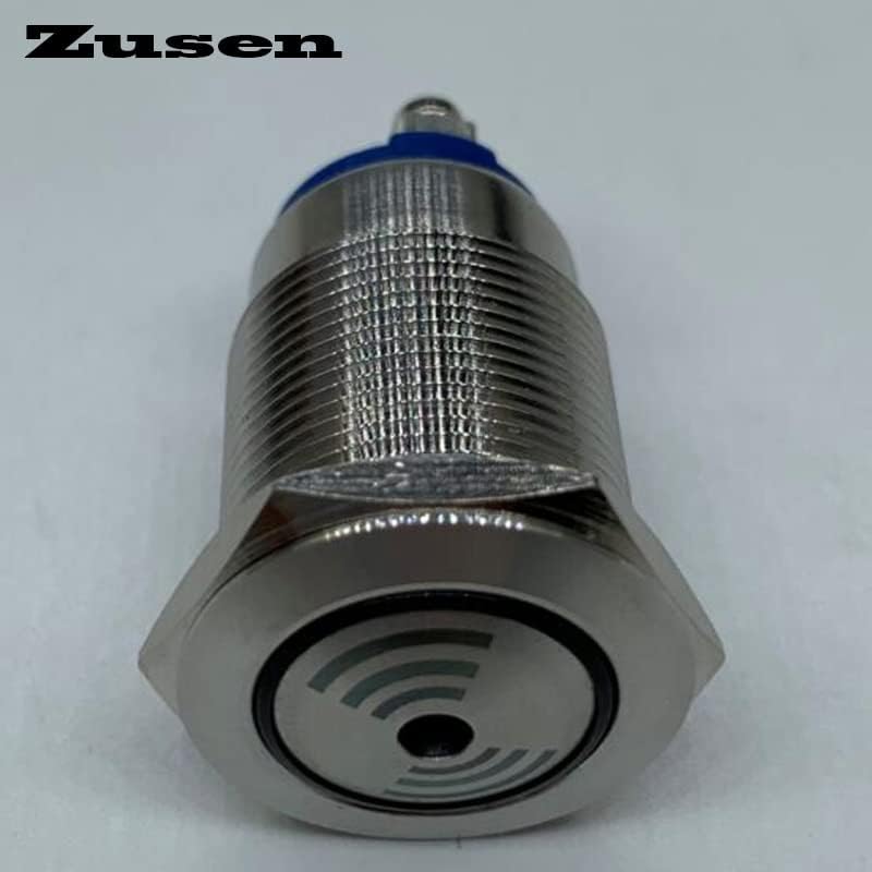 Zusen 19 ממ 22 ממ זמזם מתכת 6V-24V/36V-220V עם טבעת LED מואר IP65-
