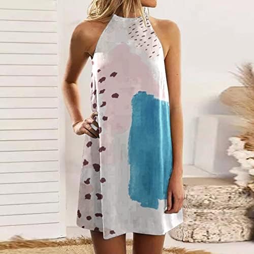 נשים קיץ פרחוני שמלות צוואר שמלות טרנדי כתף קרה ללא שרוולים בוהו מיני דריי זורם זורם שמלת חוף קצרה