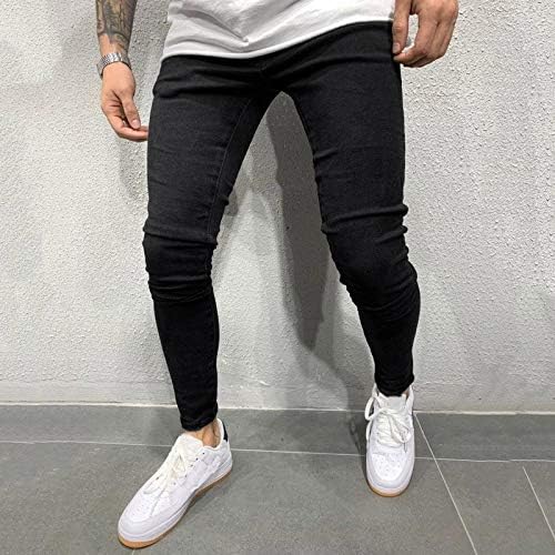 מכנסי ג'ינס זפוטיים לגברים רזים מתאימים לאופנה מזדמנת מכנסי טרקלין