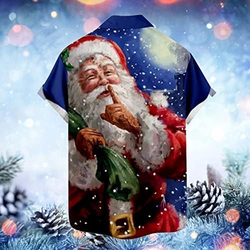 חולצות חג המולד של UBST לגברים, מצחיק 3D חג המולד סנטה קלאוס מודפס צמרות מודפס